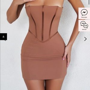 House of cb dark nude mini dress